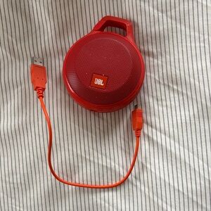 JBL Red Speaker with Orange USB Cable